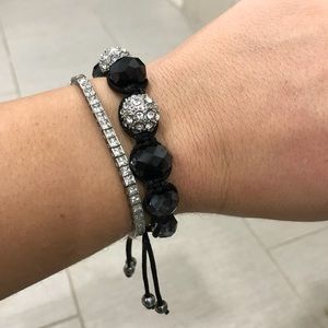 Beautiful micro-pave and onyx-like beaded bracelet